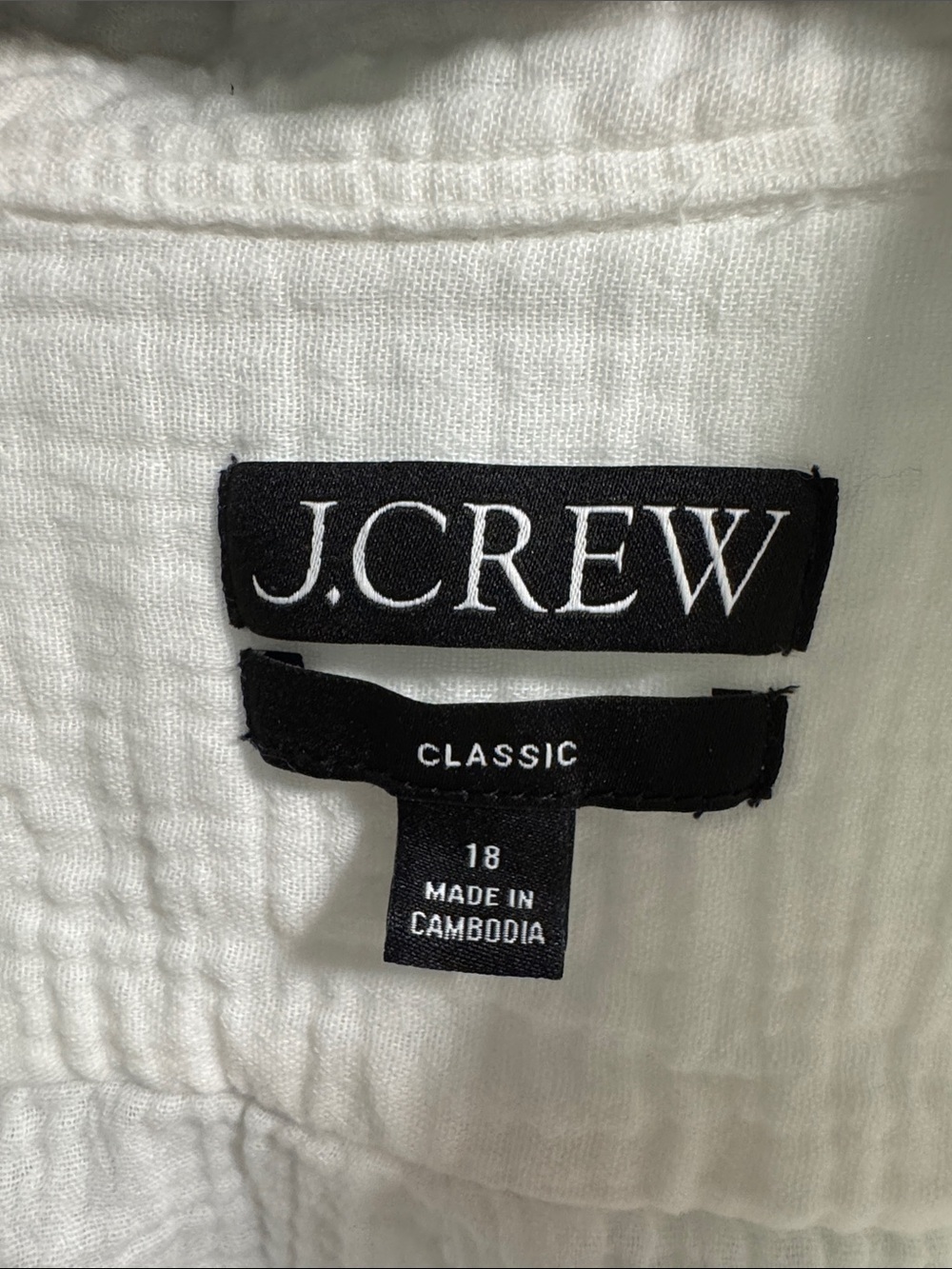 J. Crew White Textured Cotton Button-Down Shirt 18 - Picture 2 of 5